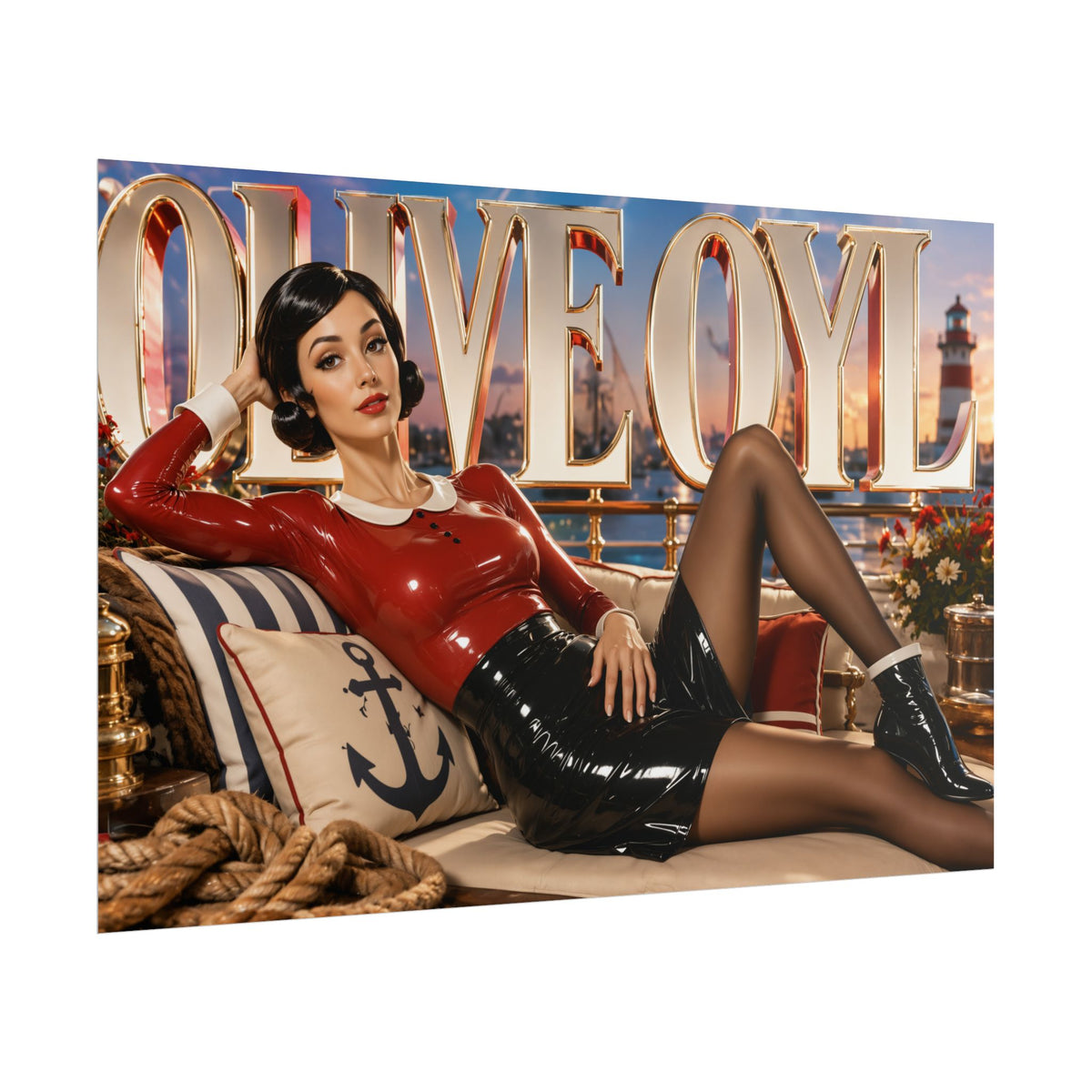 Olive Oyl Popeye Wall Art Poster Retro Decor Collectible Character Gift