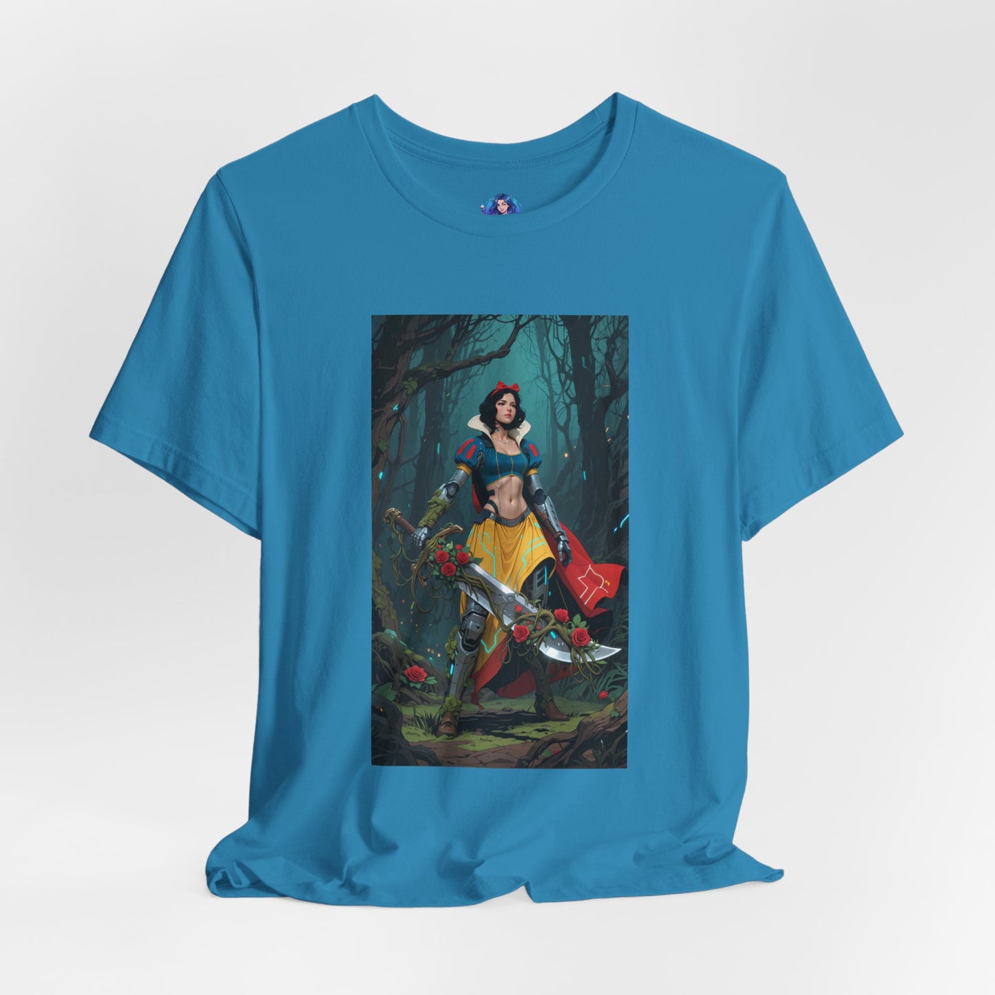 Cyber Snow White T-Shirt | Futuristic Fairy Tale Tee for Gamers & Anime Fans