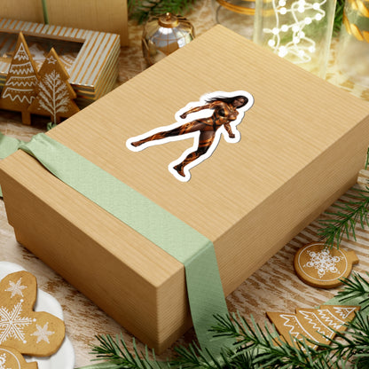 Vixen Sticker – Comic Heroine Vinyl Sticker for Laptops & Indoor Decor on kraft gift box showing glossy, detailed comic heroine vinyl sticker