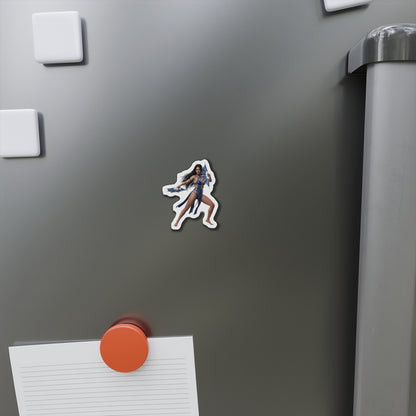 Kitana Magnet – Mortal Kombat Heroine Fridge Magnet, Anime Style Decor die-cut vinyl fridge magnet showing Kitana in anime-style pose on stainless refrigerator