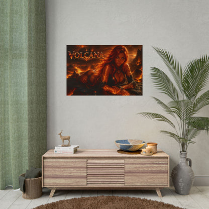 Comic Wall Art Volcana Poster Heroine Room Decor Collectible Character Print