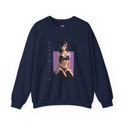 Tifa Lockhart Sweatshirt, FFVII Rundhalsausschnitt, Gemütliche RPG-Gaming-Kleidung für Fans