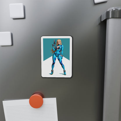 Samus Aran Magnet – Sci-Fi-Jägerin-Kühlschrankmagnet, Anime-Gaming-Dekoration