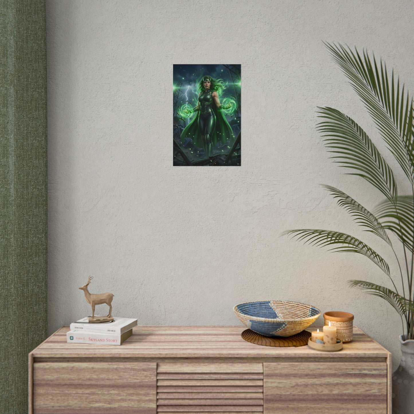Polaris Poster, Marvel Art Print – Iconic Mutant Heroine Wall Art hanging in modern gamer room decor over console