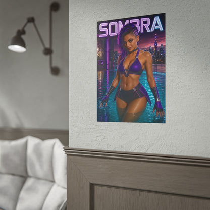 Gaming Wall Art Sombra Overwatch Poster Bedroom Game Room Decor Art Print