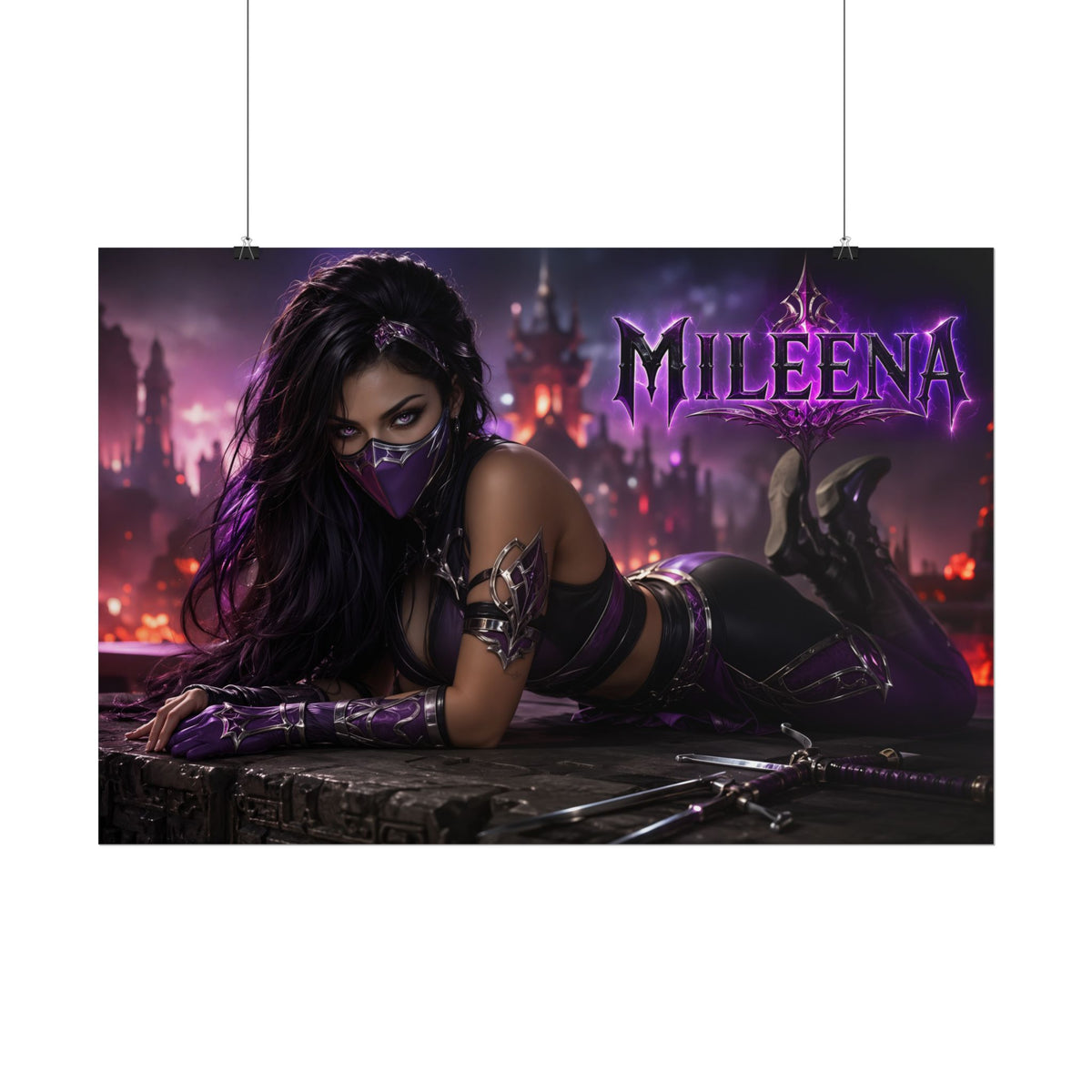 Mileena Mortal Kombat Gaming Poster Wall Art Gamer Room Decor Collectible Print