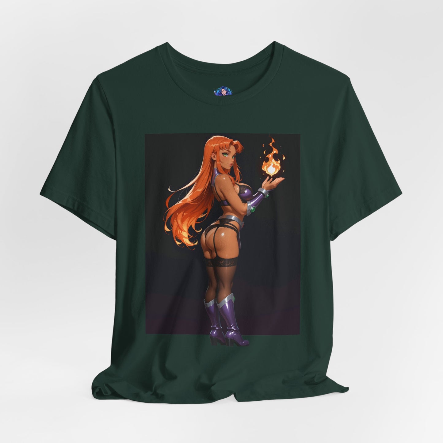 Starfire-T-Shirt mit Grafik | DC Comics-T-Shirt für Otakus und Cosplay-Fans | Sexy Alien-Heldin-Shirt