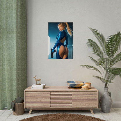 Настінний художній принт Самус Аран, футуристичний плакат Вайфу, декор кімнати для дівчини з аніме