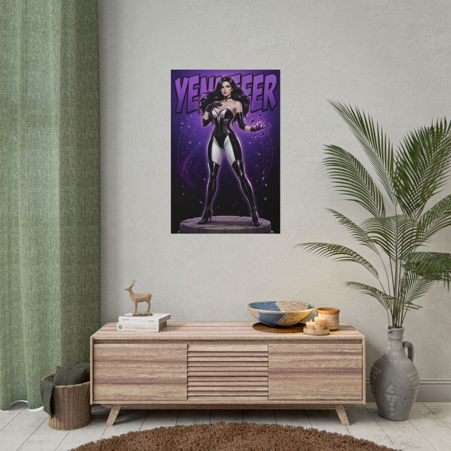 Yennefer Art Print, Witcher Poster, Dark Sorceress Wall Art, Fantasy RPG Decor, Gamer Room Wall Art, Gift