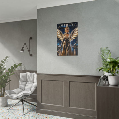 Overwatch Mercy Poster Blizzard Angel Wall Art Print Decor
