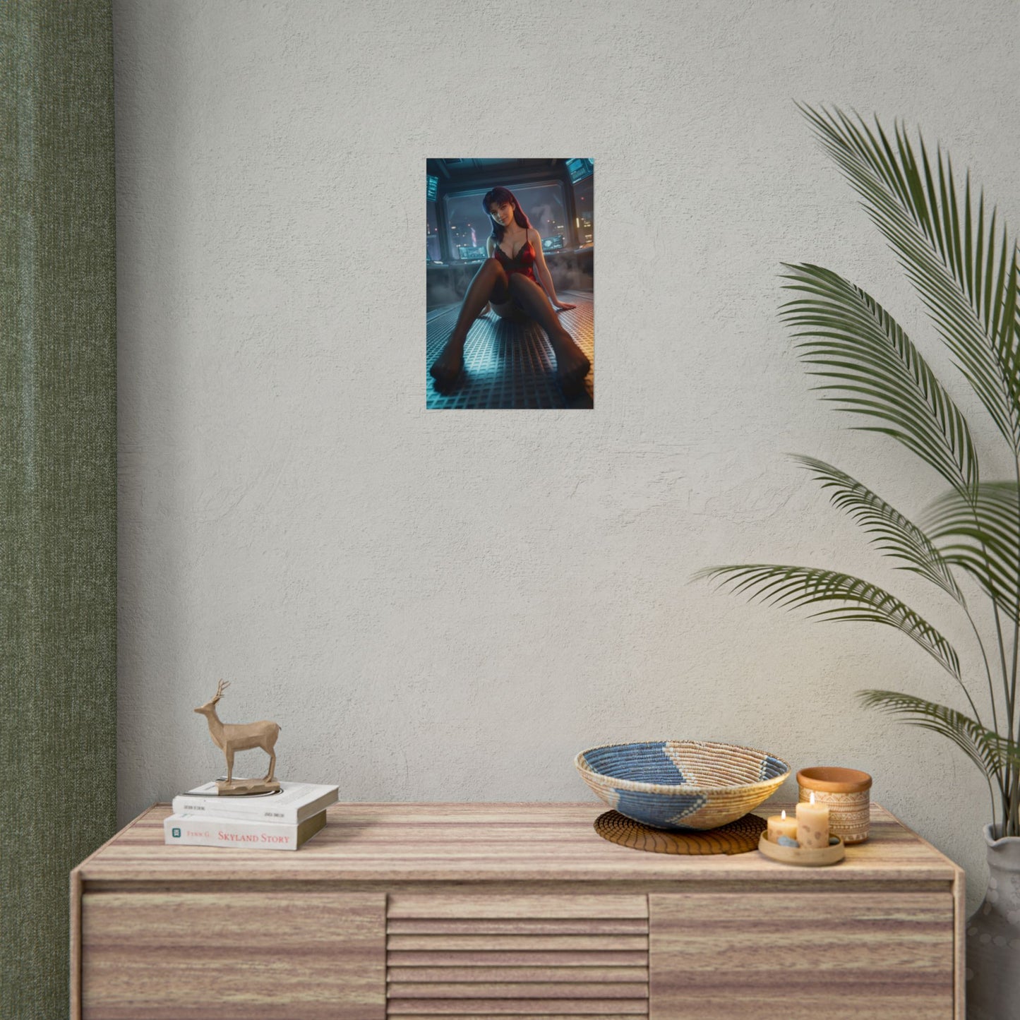 Misato Katsuragi Poster / Misato Katsuragi Wall Art / Misato Katsuragi Art Print / Evangelion Poster - cinematic Misato in relaxed confident pose