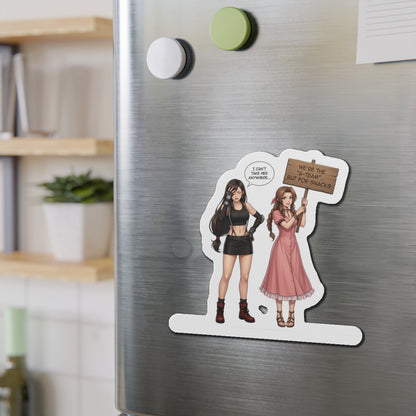 Магніт «Тіфа та Аеріт» – магніт на холодильник із дівчиною з аніме FF7, милий декор для геймерів-дуетів