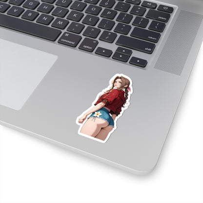 Aerith Sticker – Fantasy Game Vinyl Sticker for Laptops, Journals & Indoor Decor
