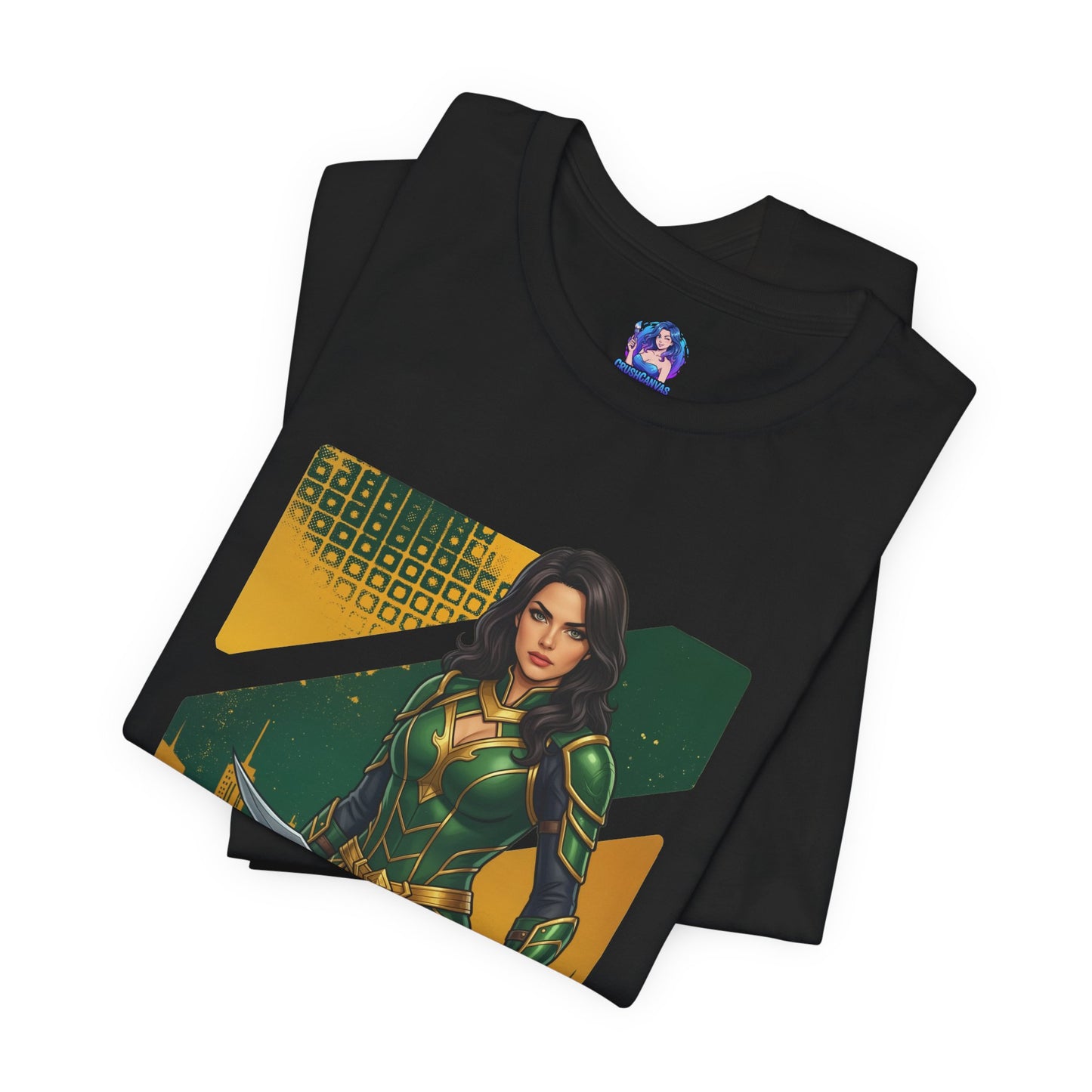 Talia al Ghul T-Shirt | DC Comics Anime Tee for Gamers & Comic Fans black Bella Canvas tee featuring anime-style Talia al Ghul illustration