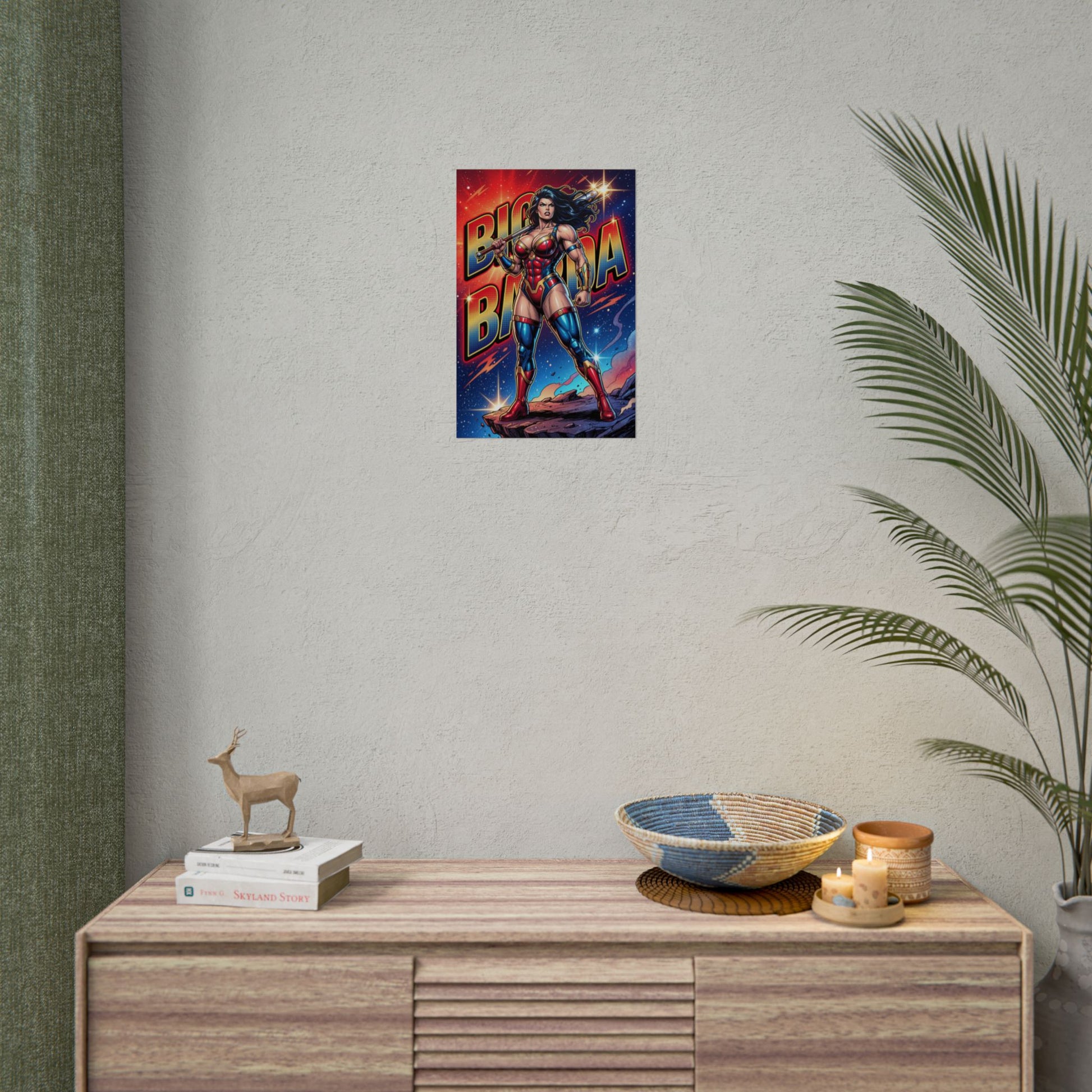 Big Barda Poster / Big Barda Wall Art / Big Barda Art Print / DC Comics Poster showing powerful warrior woman in bold comic colors