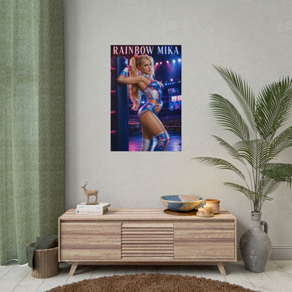Rainbow Mika Street Fighter Poster Capcom Wall Art Print Decor