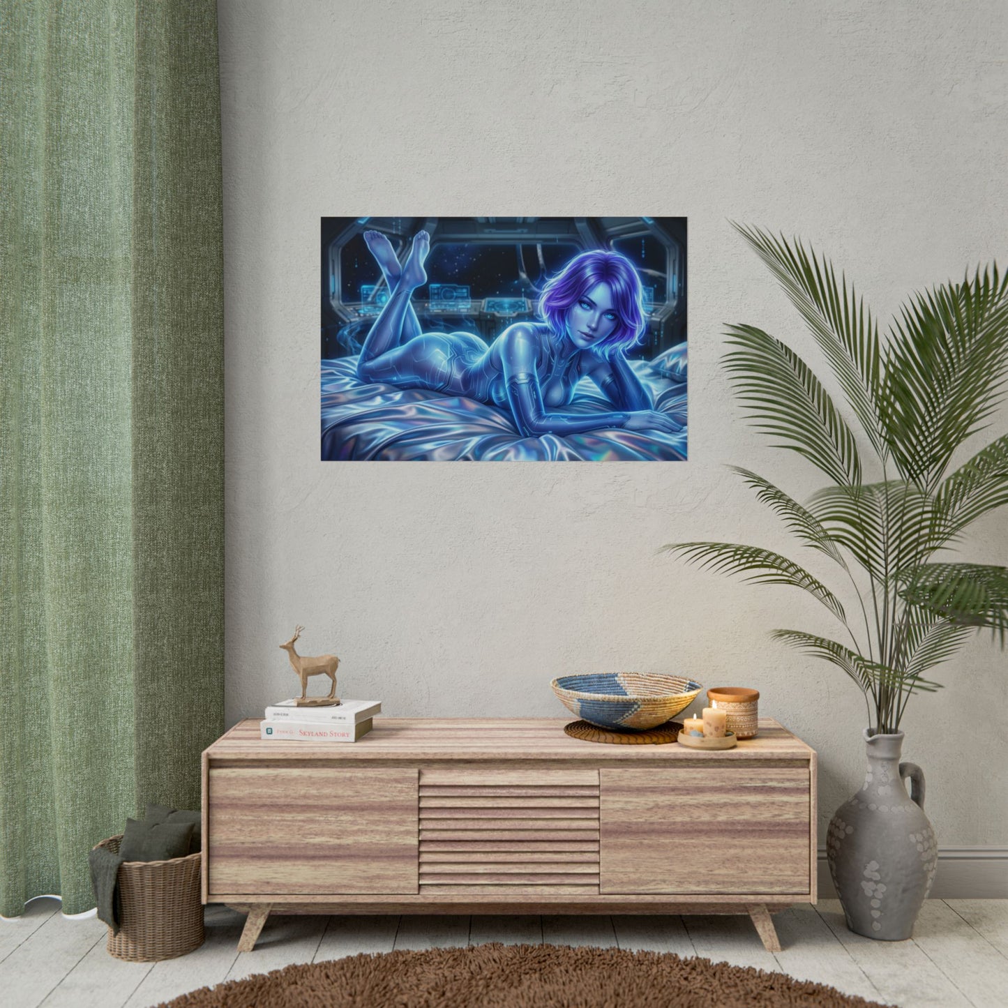 Cortana Halo Poster, Gaming Wall Art, Sci Fi Poster, Gamer Decor