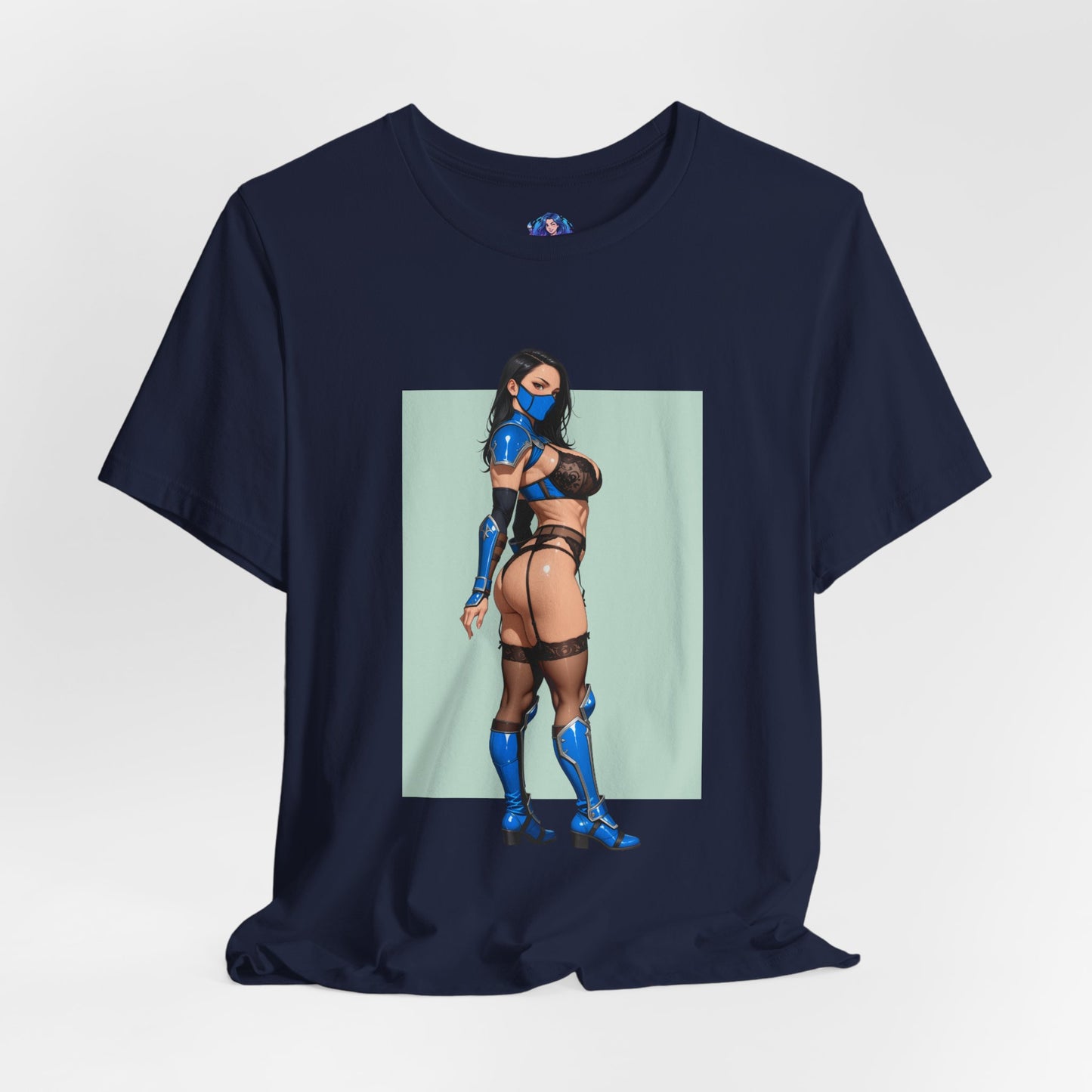 Kitana Grafik-T-Shirt | Mortal Kombat T-Shirt für Otakus und Kampfspielfans | Blaues Ninja-Waifu-Shirt