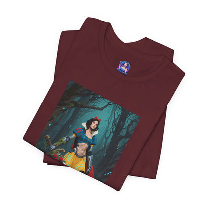 Cyber Snow White T-Shirt | Futuristic Fairy Tale Tee for Gamers & Anime Fans