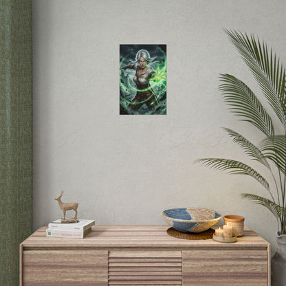 Ciri Witcher Poster Fantasy Woman Wall Art White Hair Girl Print Sword Warrior Character Gaming Room Decor Gift