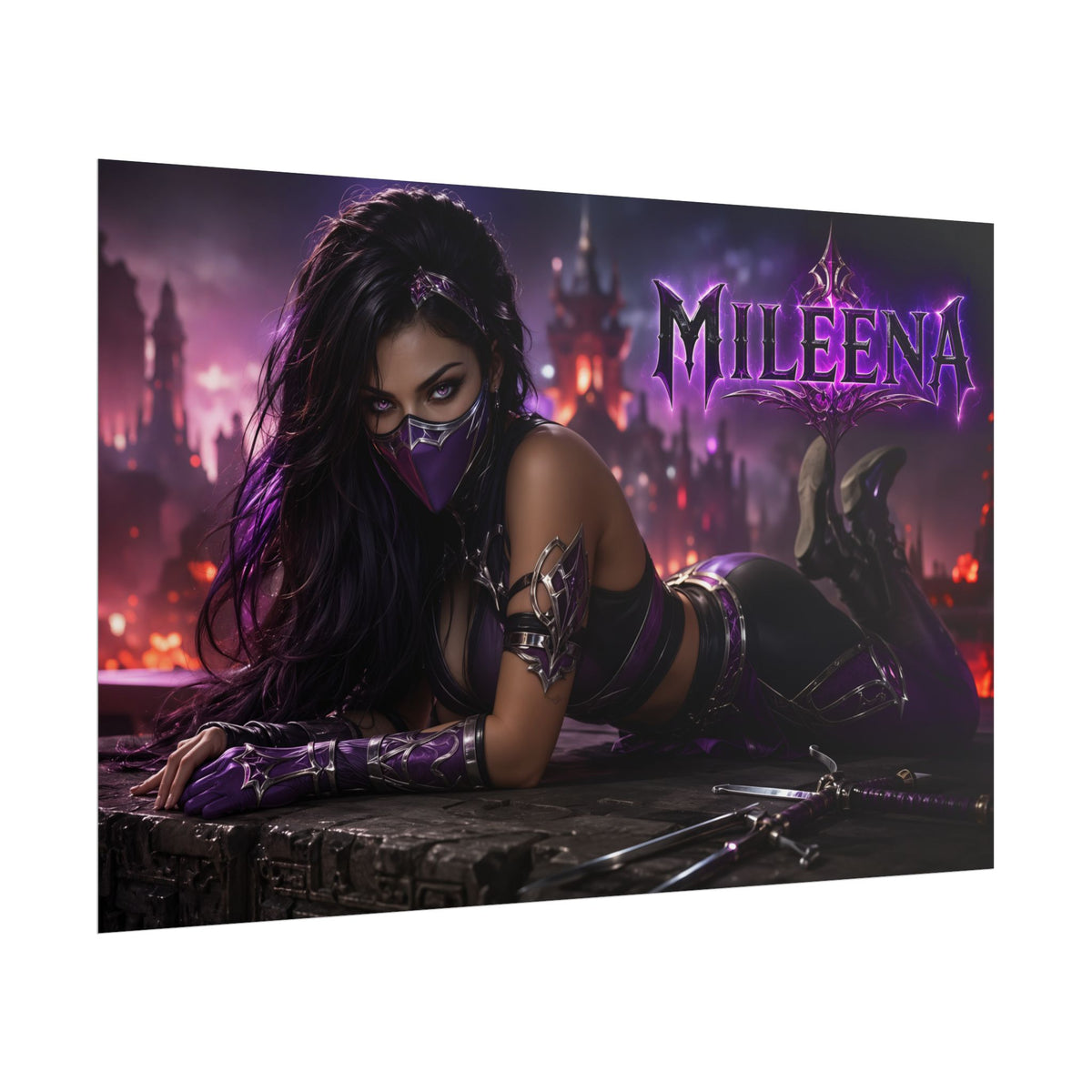 Mileena Mortal Kombat Gaming Poster Wall Art Gamer Room Decor Collectible Print