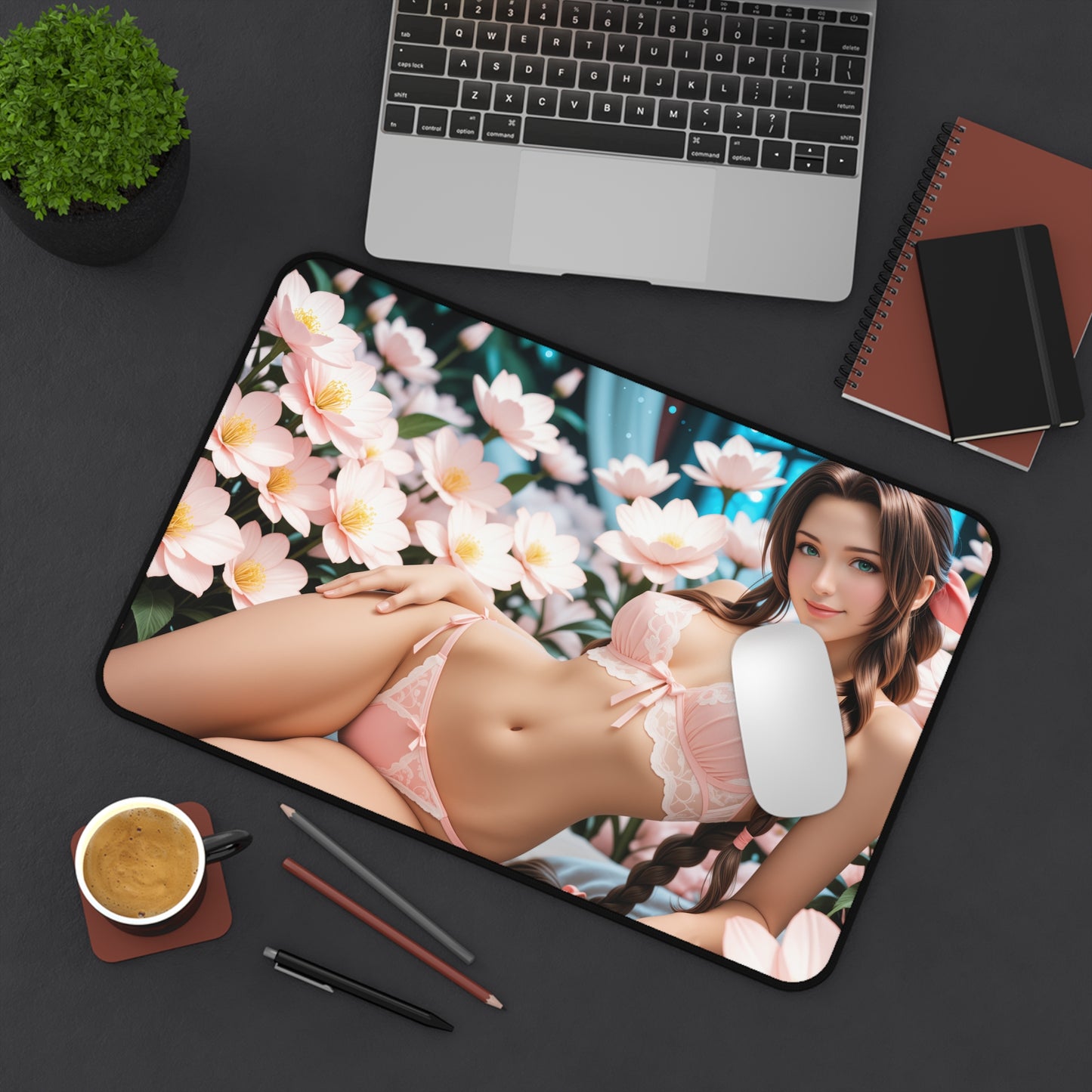 Килимок для столу Aerith Gainsborough, килимок для миші у фентезійних RPG-іграх, елегантний настільний комплект для дівчини-геймерки