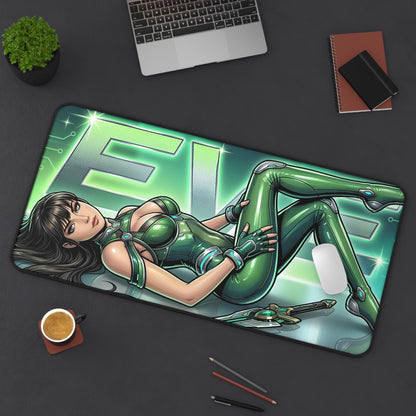 EVE Desk Mat, Stellar Blade Mouse Pad, Sci-Fi Gaming Setup Desk Decor — futuristic armored heroine artwork on large non-slip mouse pad
