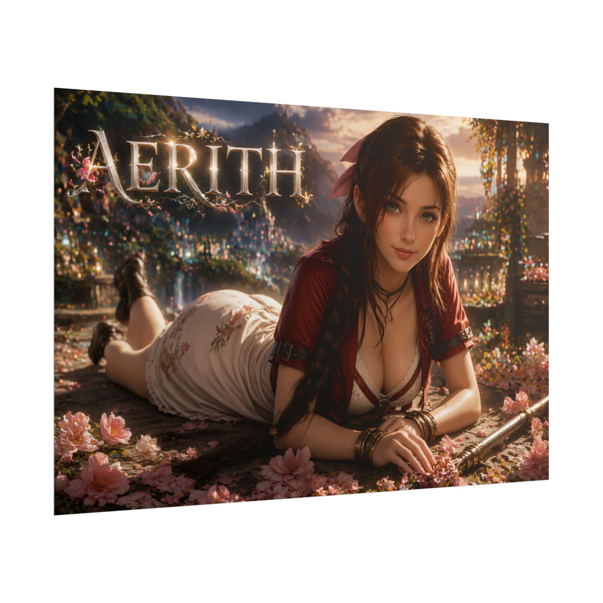Fantasy Wall Art Aerith Gainsborough Poster Room Decor Collector Gift Art Print