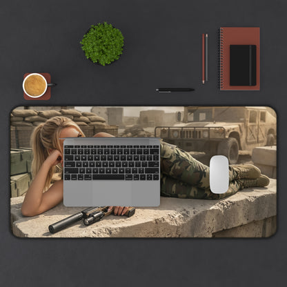 Sonya Blade Gaming Mouse Pad, Mortal Kombat Desk Mat, Special Forces Fighter Setup – premium tactical gaming desk mat with Sonya Blade artwork