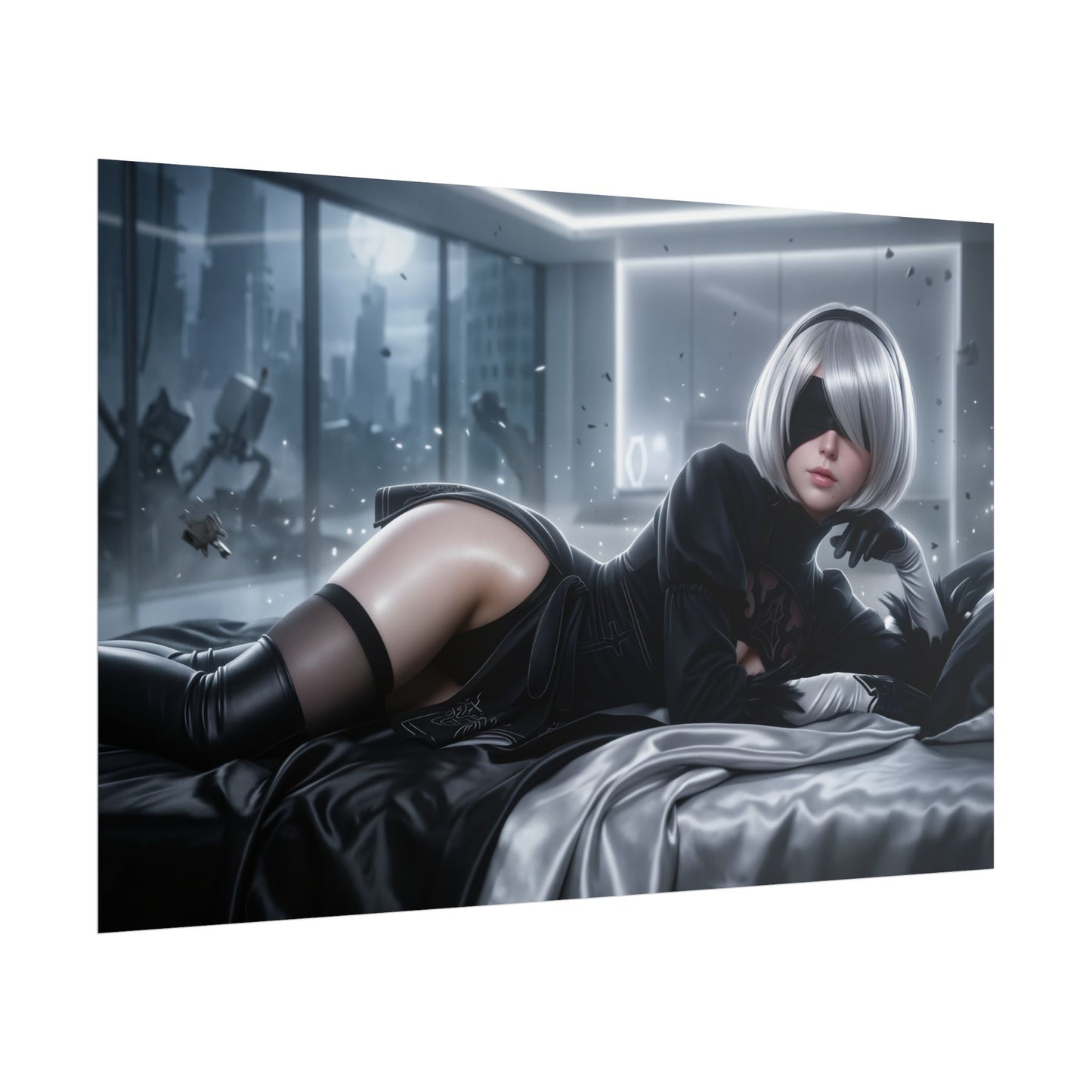2B Nier Automata Poster, Anime Wall Art, Gaming Poster, Room Decor