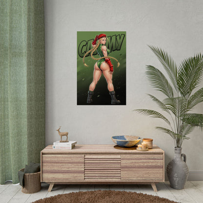 Cammy White Art Print, Street Fighter Poster, Fighting Game Wall Art, Military Girl Decor, Gamer Gift Idea