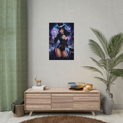 Zatanna Poster Magic Girl Wall Art DC Sorceress Print Dark Fantasy Decor Magician Woman Artwork for Gamer Room Gift