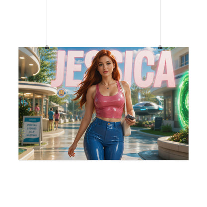 Jessica Rick and Morty Poster Cartoon Wall Art Room Decor Collectible Print