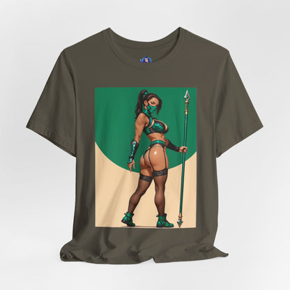 Jade Grafik-T-Shirt | Mortal Kombat T-Shirt für Otakus und Kampfspielfans | Sexy Ninja-Shirt