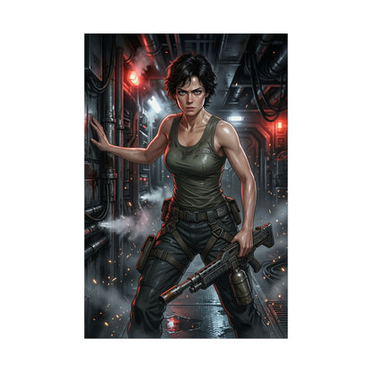 Ellen Ripley Alien Poster Sci Fi Woman Wall Art Space Survivor Print Movie Character Gaming Room Decor Gift