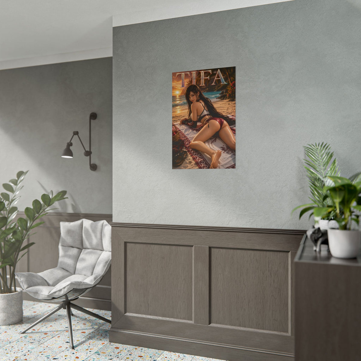 Gaming Wall Art Tifa Lockhart Poster Bedroom Game Room Decor Art Print