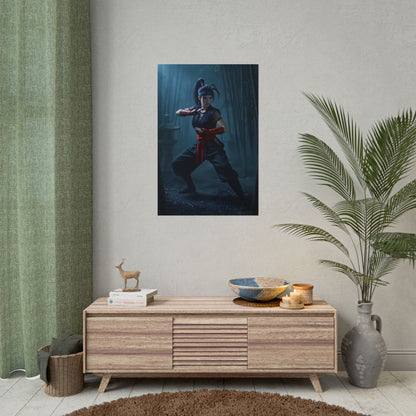 Ibuki Poster, Street Fighter Art Print – Iconic Ninja Heroine Wall Art showing dynamic ninja heroine poster in a modern gaming room