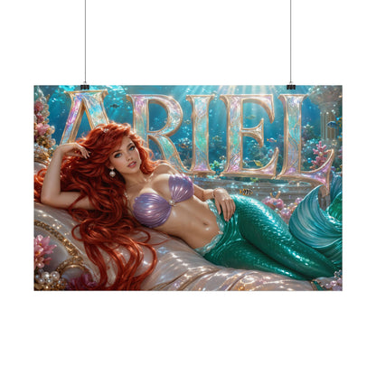 Fantasy Room Decor Ariel The Little Mermaid Poster Wall Art Character Print