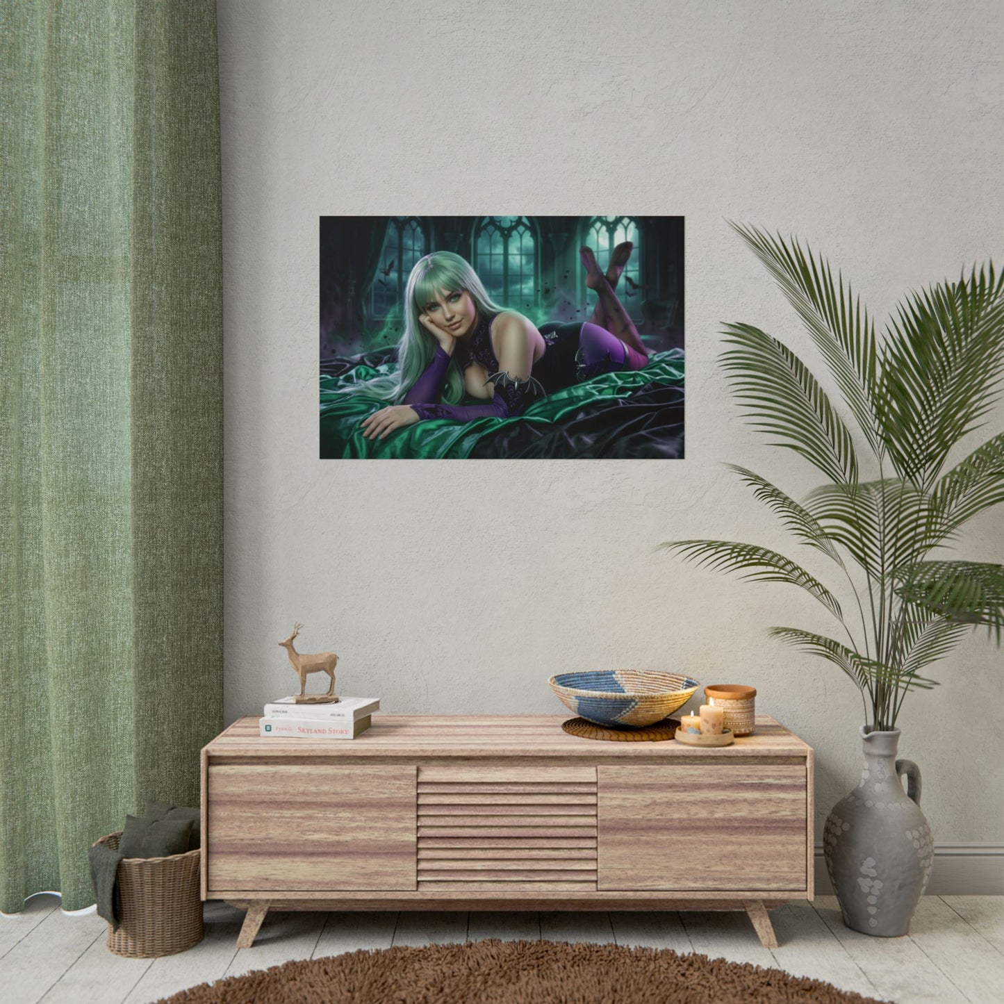 Morrigan Aensland Poster, Darkstalkers Wall Art, Anime Print Decor