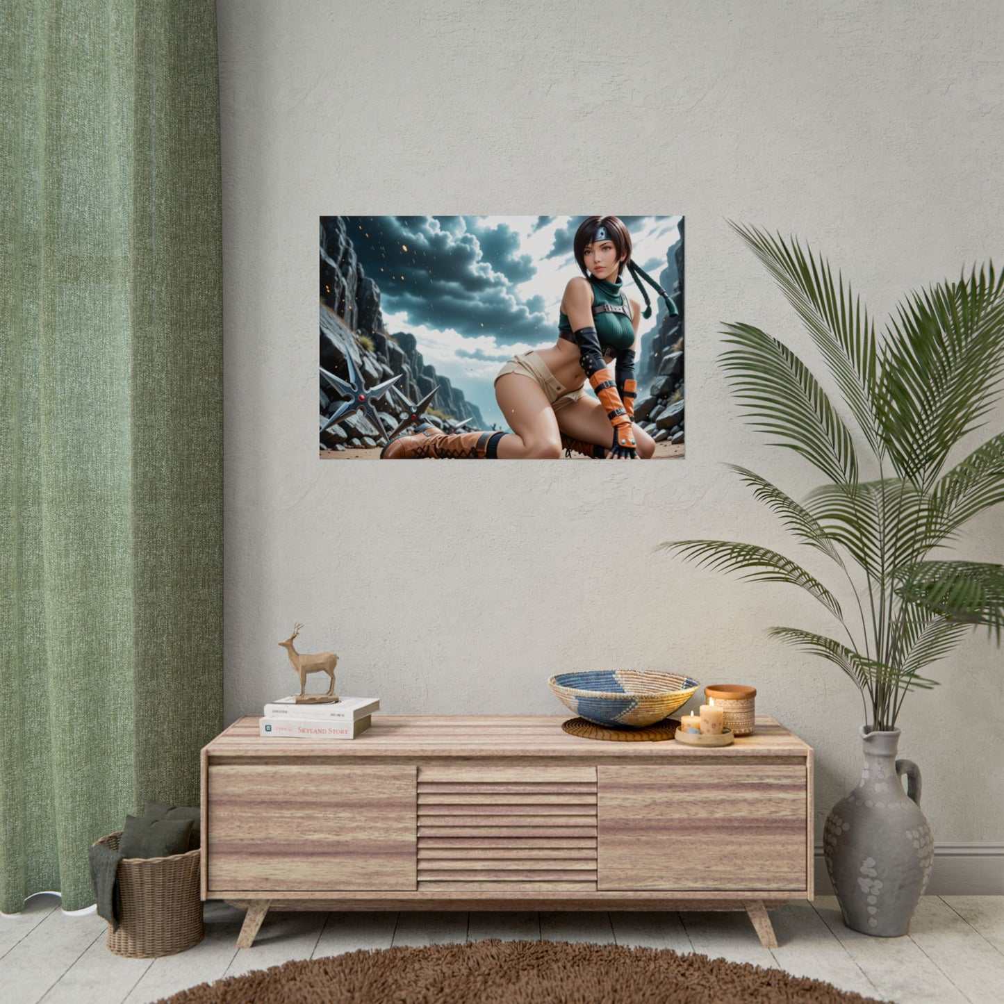 Yuffie Kisaragi Anime Poster | Ninja Waifu Wandkunst für Otaku Setup Dekor