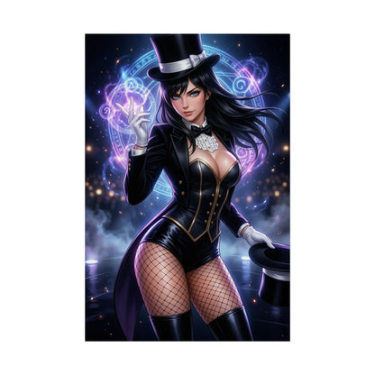 Zatanna Poster Magic Girl Wall Art DC Sorceress Print Dark Fantasy Decor Magician Woman Artwork for Gamer Room Gift