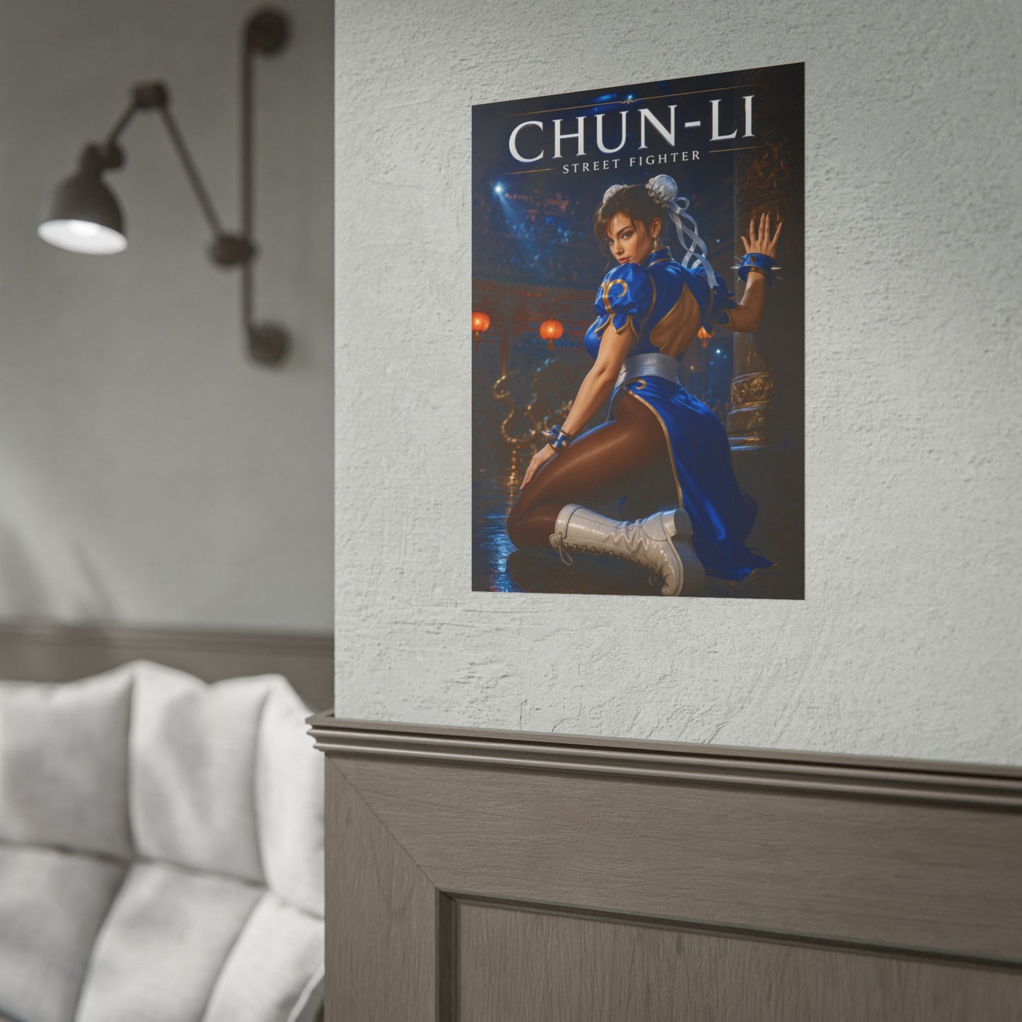 Chun-Li Poster, Street Fighter Wall Art, Gaming Print, Pin Up Decor