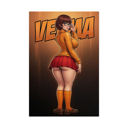 Velma Scooby Doo Poster, Scooby Doo Wall Art Print, Cartoon Girl Decor, Retro Cartoon Wall Art, Gift for Fan