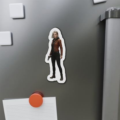 Grace Ashcroft Magnet, Resident Evil Fridge Magnet, Horror Game Decor, Gamer Gift — anime-style vinyl fridge magnet featuring Grace Ashcroft