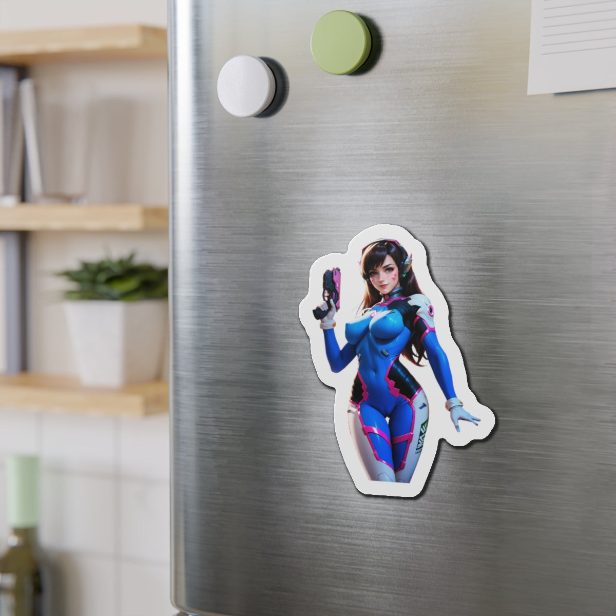 D.Va-Magnet – Overwatch-Gamer-Girl-Kühlschrankmagnet, niedliche Anime-Mecha-Deko