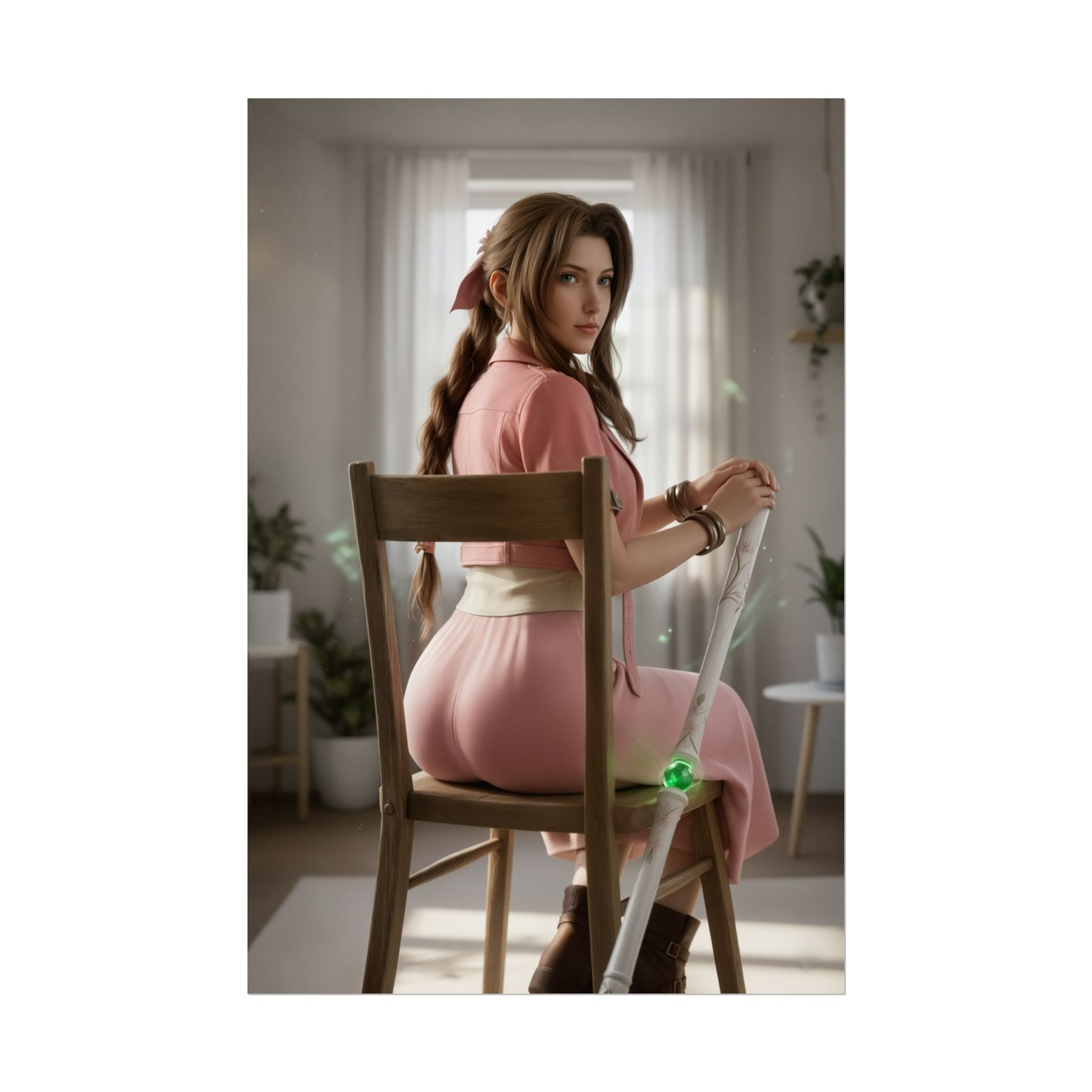 Aerith Poster Final Fantasy Wall Art Print Gaming Room Decor