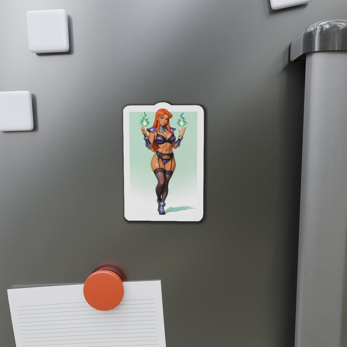 Starfire-Magnet – Kühlschrankmagnet mit Anime-Motiv aus Teen Titans, heiße Heldin als Deko