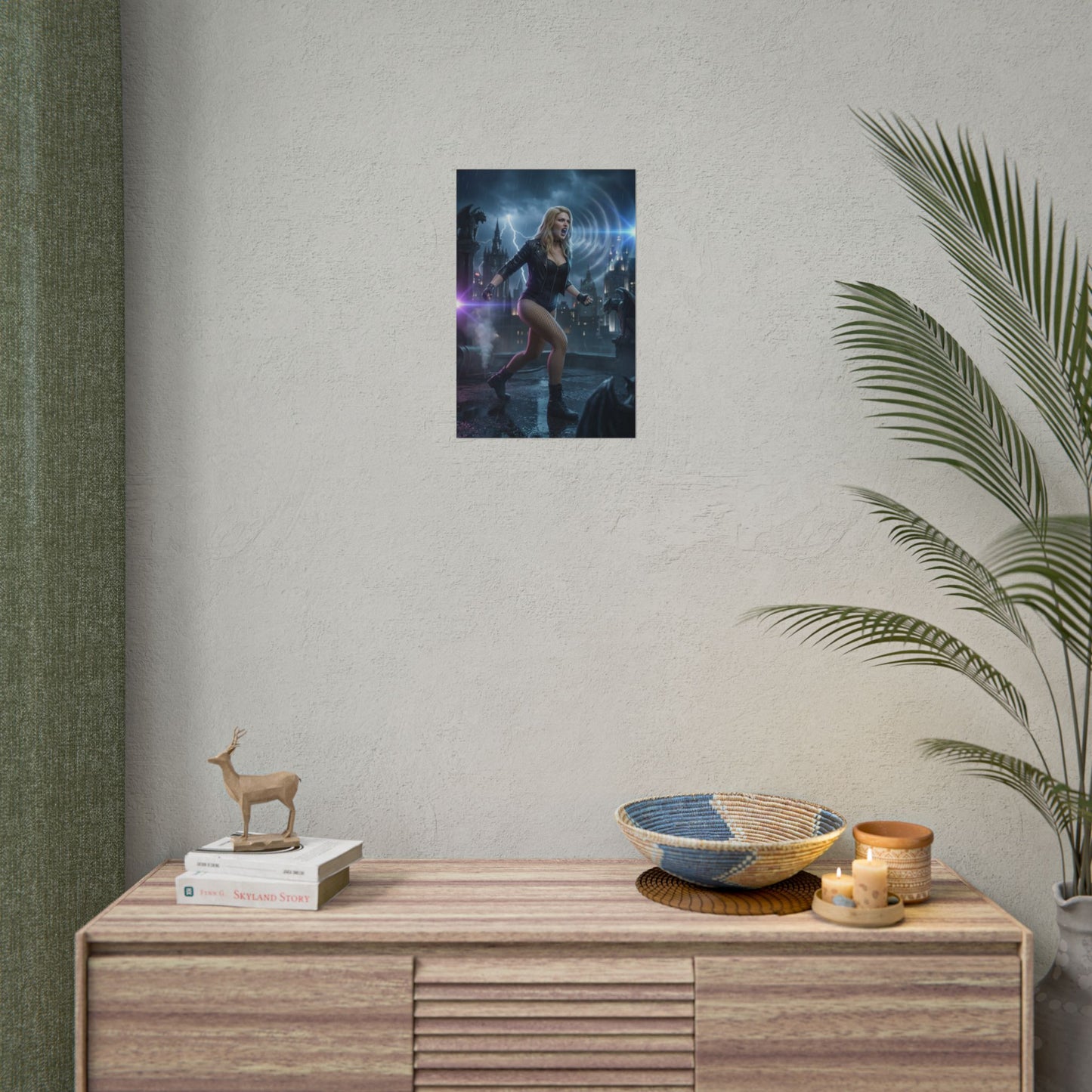 Black Canary DC Poster – Iconic Superheroine Wall Art for Modern Decor, ultra-high res comic poster displayed in modern room