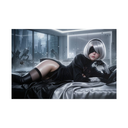 2B Nier Automata Poster, Anime Wall Art, Gaming Poster, Room Decor