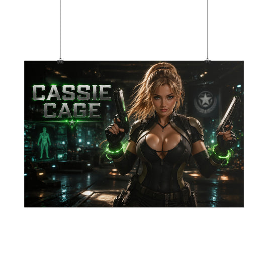 Game Room Decor Cassie Cage Mortal Kombat Poster Character Wall Art Gamer Gift